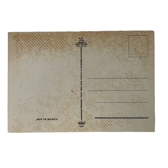 Vintage Manila Illustrated Map Postcard 1970s Souvenir Original - Picture 2 of 2